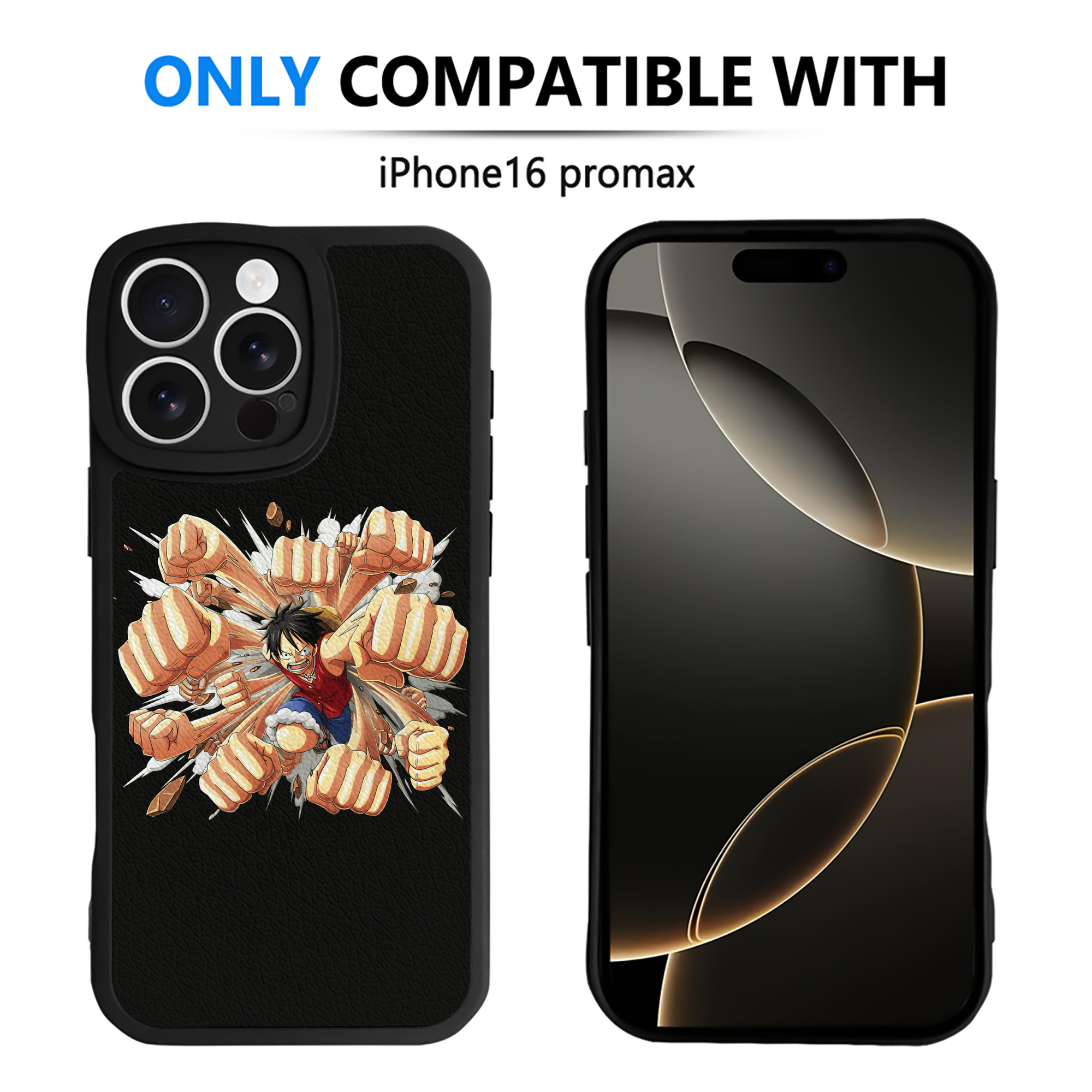 （画像用） ワンピース モンキー・D・ルフィ ONE PIECE Monkey D. Luffy 【iPhone 16シリーズ対応】シリコンスマホケース（レザー調） 材質：シリコン